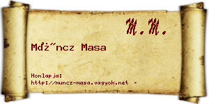 Müncz Masa névjegykártya